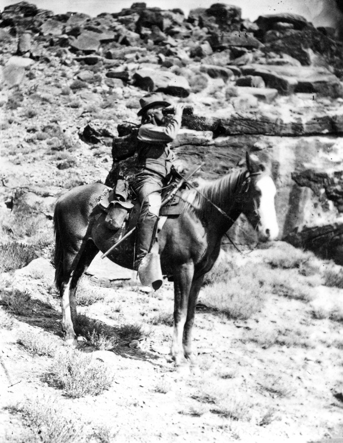 Almon Thompson on his horse Ute